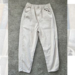 H&M scrunch waist tan denim